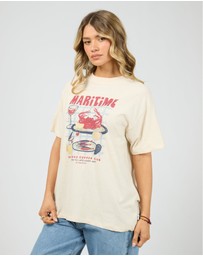 All About Eve - Maritime Relaxed Tee Vanilla