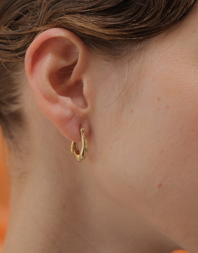 Elli Jewelry - Melted Hoop Earrings in Gold-Plated 925 Sterling Silver