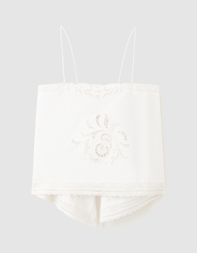 M.N.G - Embroidered Top with Openwork Details