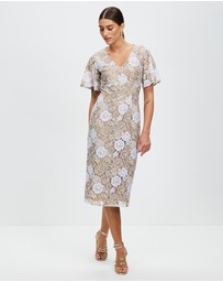 Pink Ruby - Glamerous Frill Sleeve Dress