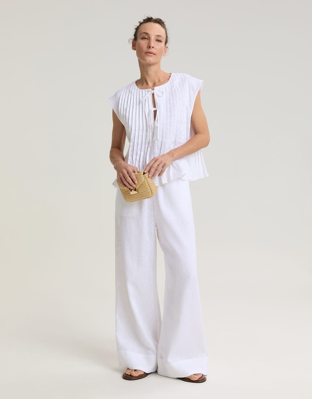 Sportscraft - Ariana Pintuck Linen Blouse