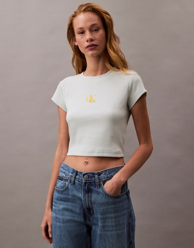 Calvin Klein Jeans - Monogram Logo Ribbed Baby Tee