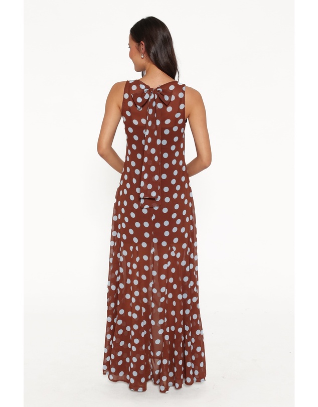 Petal & Pup - Keani Maxi Dress - Brown Polka Dot