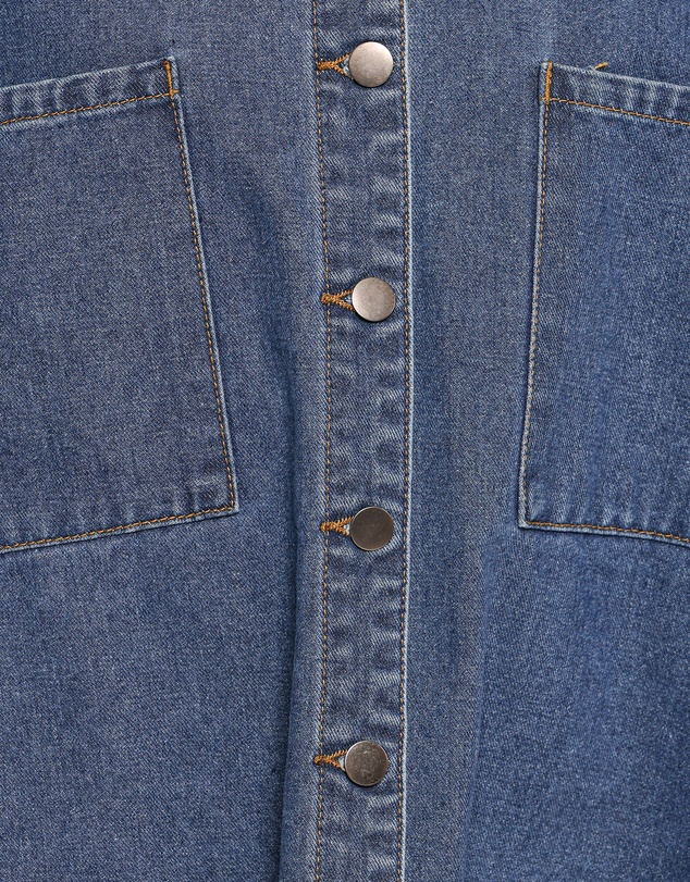 Petal & Pup - Twiggy Frayed Edge Denim Shacket - Denim
