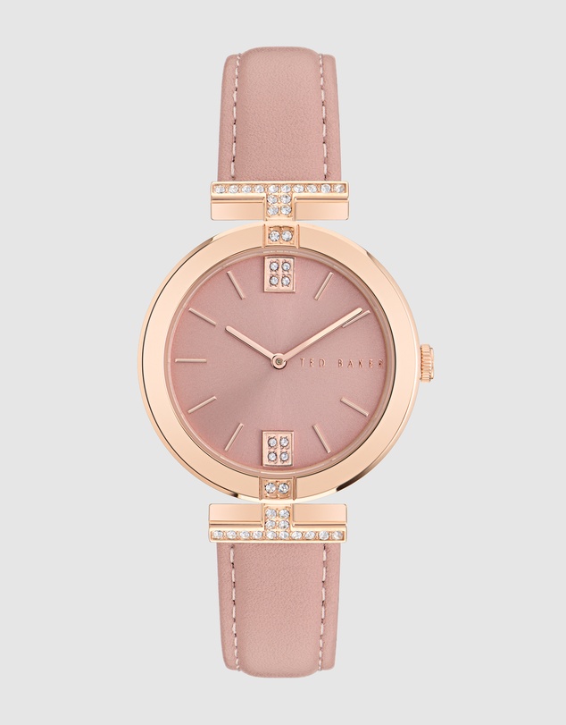 Ted Baker - Ted Baker Darbey - Rose Gold Tone & Pink Leather