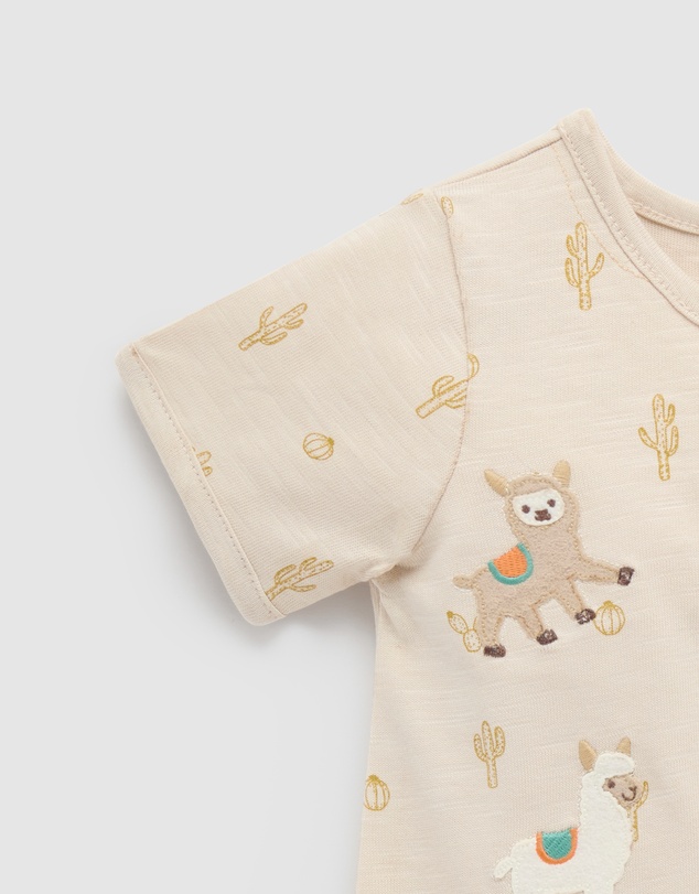 Purebaby - Llama Fiesta Short Growsuit -Kids-Babies