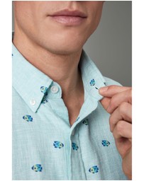 NEXT - Linen Blend Printed Short Sleeve Shirt