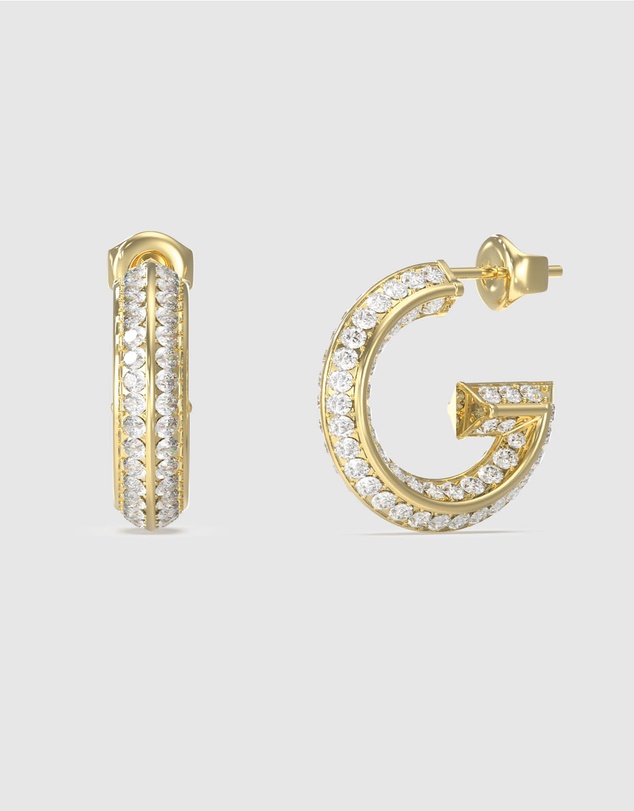GUESS - Gold-Tone G Crystal Hoop Earrings