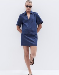 UNISON - Collared Denim Popover