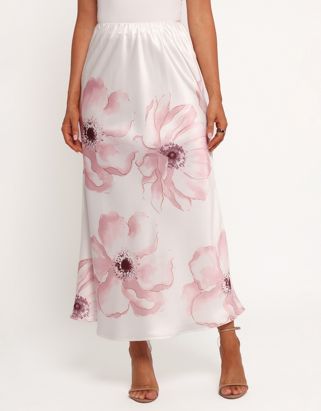 Petal & Pup - Lila Maxi Skirt - Pink White Floral