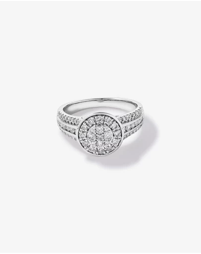 Michael Hill - 0.85 Carat TW Round Diamond Cluster Ring in Sterling Silver