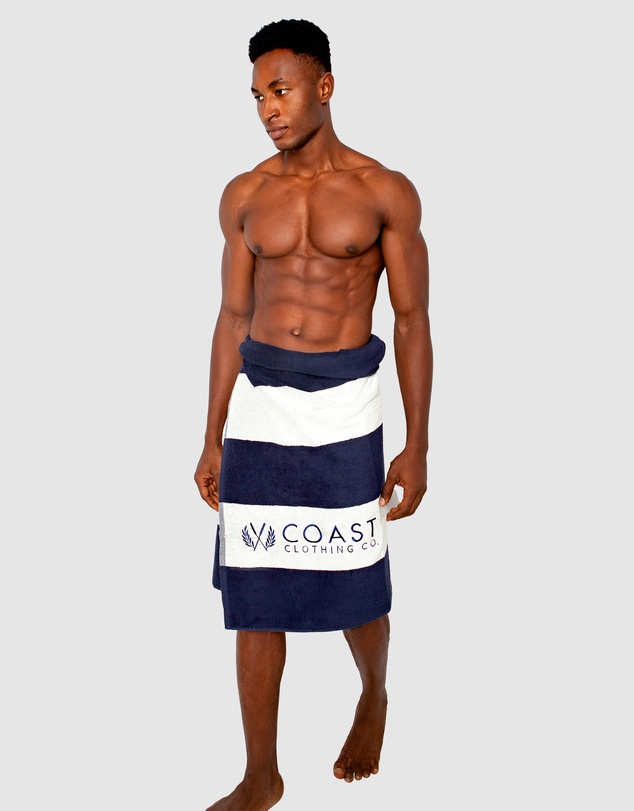 Coast Clothing - Coast Towel White & Navy Stripe
