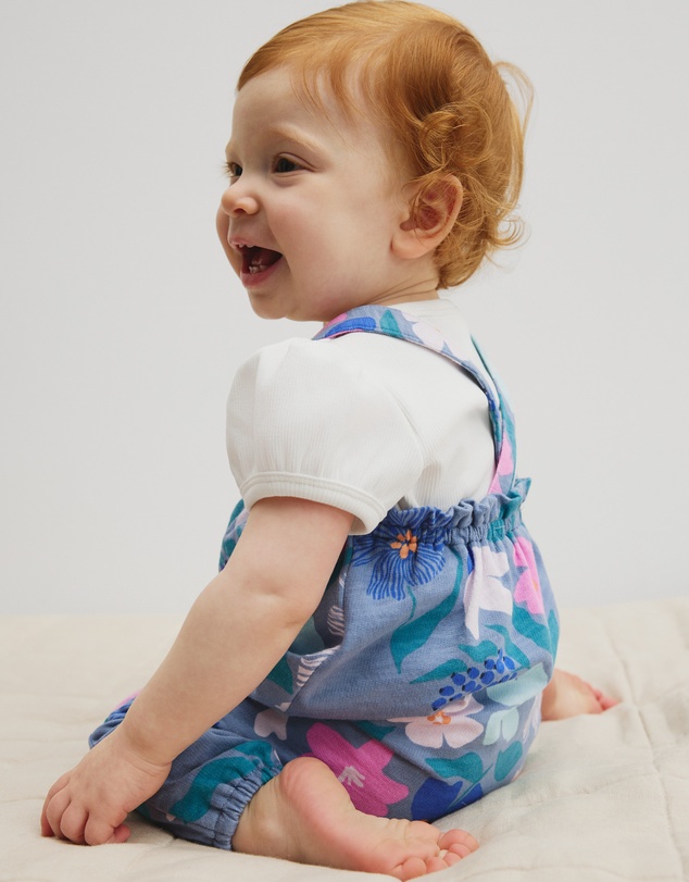 Country Road - Organically Grown Cotton Short Sleeve Print Overall Set