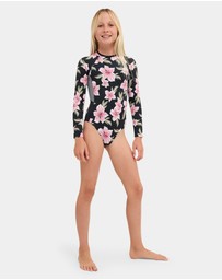 Roxy - Girls 8 to 16 Of The Pacific Long Sleeve One Piece Swimsuit