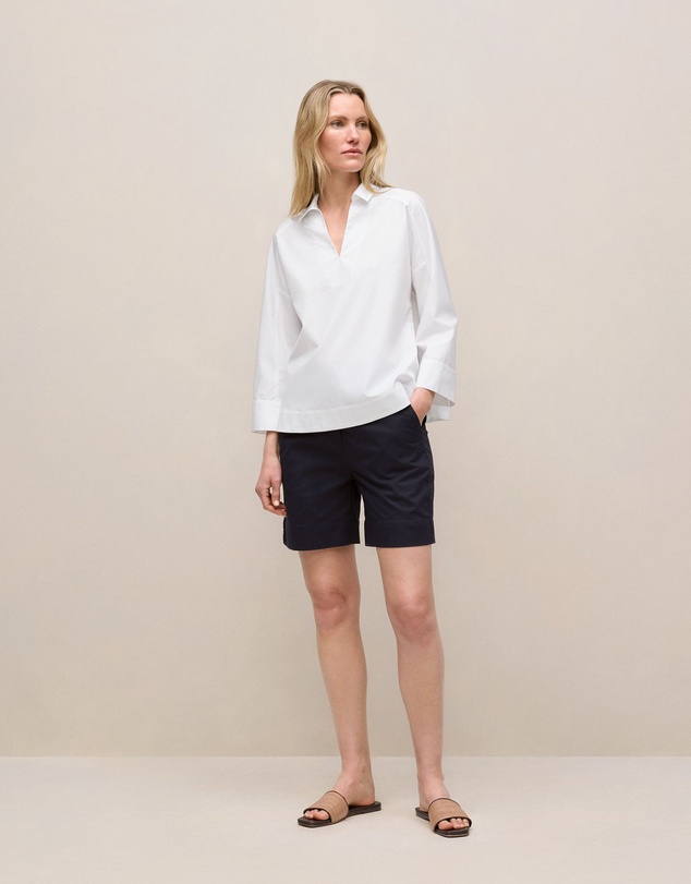 Trenery - Stretch Cotton Tailored Short in Night Sky