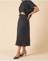 CAMIXA - Maddie Linen Midi Skirt