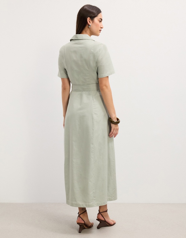 The Fated - Claudia Linen Blend Midi Dress