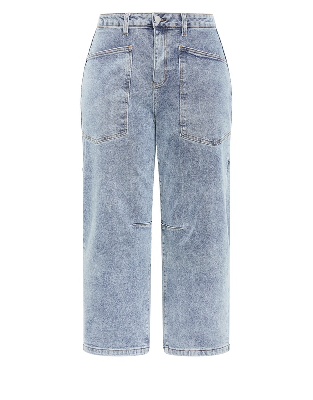 City Chic - Plus size Harley Fit Hazel Barrel Leg Jean - light wash