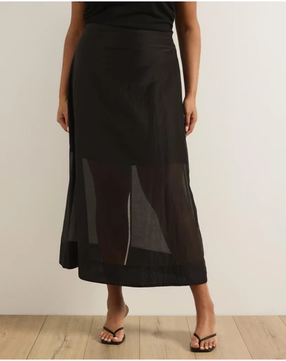 Atmos&Here Curvy - Lola Organza Sheer Maxi Skirt