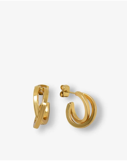 Forcast - Lyra Crossover Hoop Earrings