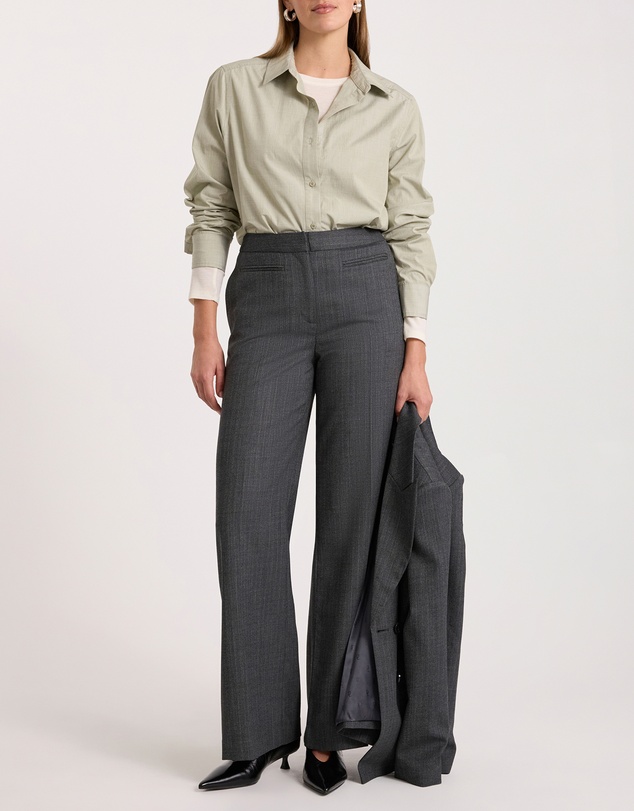 David Lawrence - Domini Pinstripe Wide Leg Pants