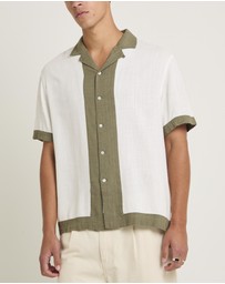 Arvust - Border Linen Short Sleeve Shirt