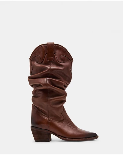 Steve Madden - Stage Cognac Leather Boots