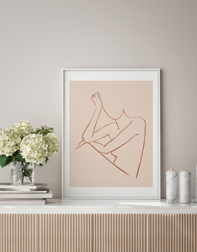 Olive et Oriel - Female Form II Terracotta Art Print