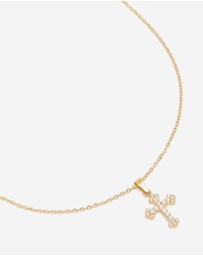 Lovisa - Waterproof Gold Plated Stainless Steel Mini Cross Short Necklace