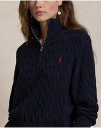 Polo Ralph Lauren - Cable-Knit Cotton Quarter-Zip Sweater