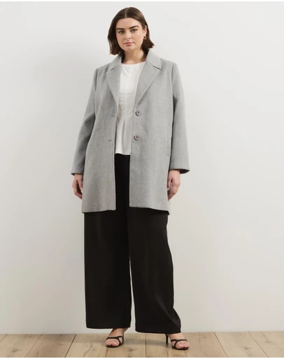 Atmos&Here Curvy - Romy Wool Blend Coat