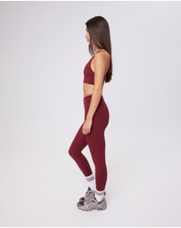 Upstate - Air Sculpt Contrast 7/8 Tight - Warm Cherry
