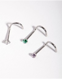 Lovisa - Surgical Steel Classic Gem Nose Stud Pack