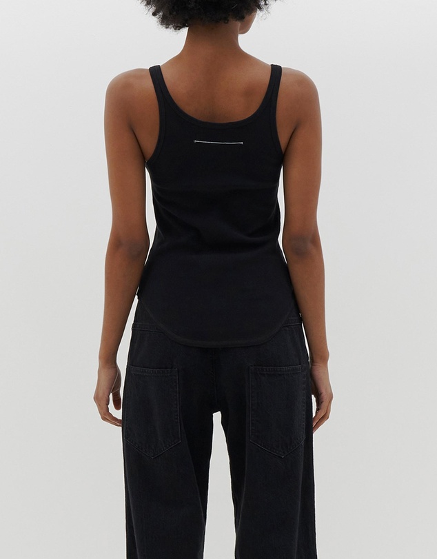 Bassike - slim scoop rib tank