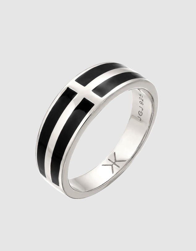 Kuzzoi - ICONIC EXCLUSIVE - Enamel Band Ring in 925 Sterling Silver