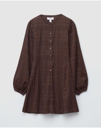& Other Stories - Smocked Balloon-Sleeve Mini Dress