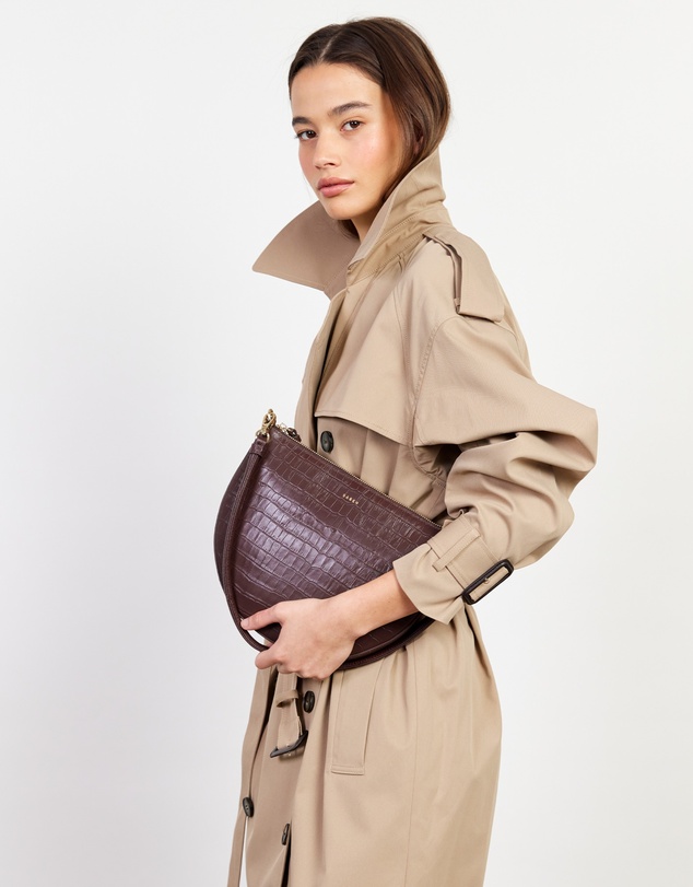 SABEN - Gani Shoulder Bag Espresso Croc