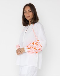 ALEXANDRA - Zoey Blouse White/Fluro Orange