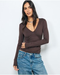 AERE - Heidi V Neck Top