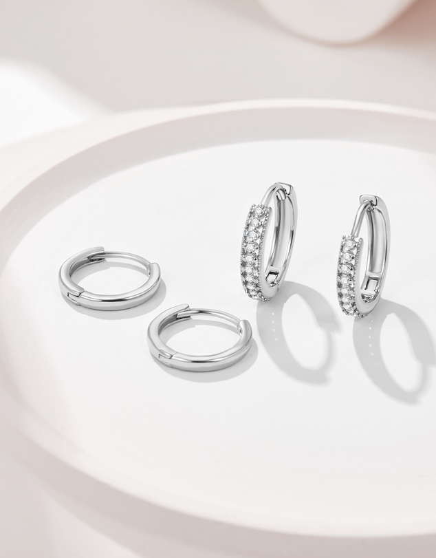 Mestige - Imogen Petite Hoops - Silver Plated