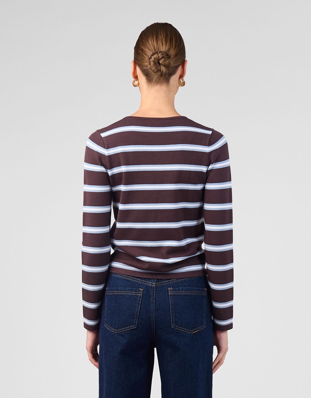 MVN - Stripe Long Sleeve Knit Top