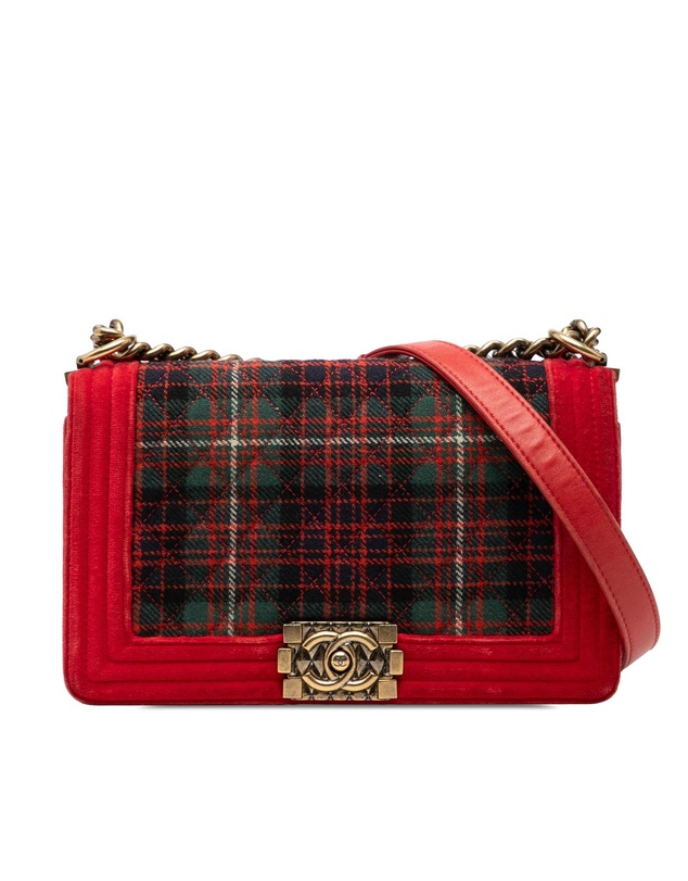 Pre-Loved by Azura Reborn - Pre-Loved Old Medium Quilted Tweed and Velvet Boy Flap