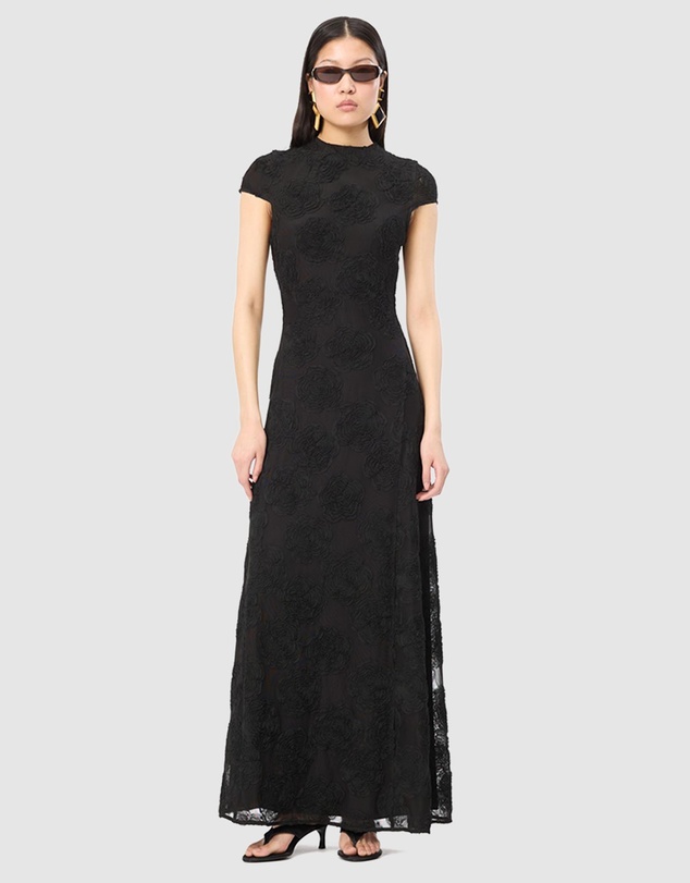 ROTATE - Flower Mesh Maxi Dress