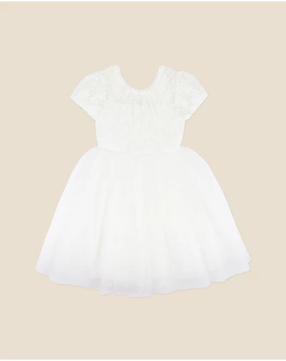 Bebe by Minihaha - Lace Bodice Back Bow Dress - Kids