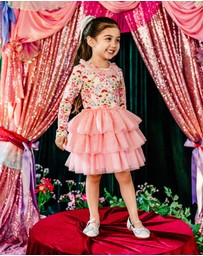 Fleur Harris - 'Toadstool' Rosy Tutu Dress in Apricot