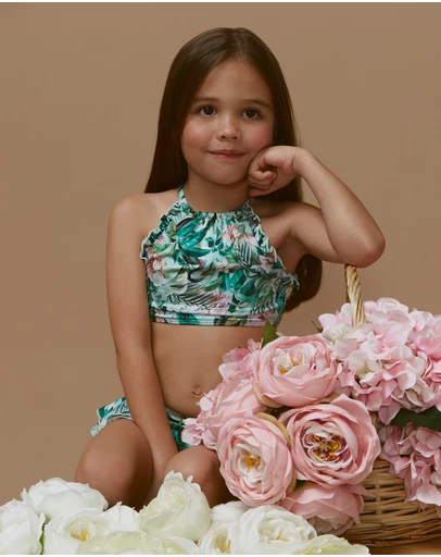 Aqua Blu Kids - Marabou Halter Neck Bikini Set - Kids