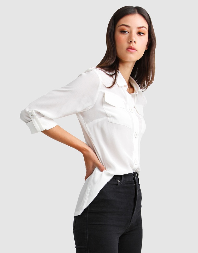 Belle & Bloom - Eclipse Rolled Sleeve Blouse