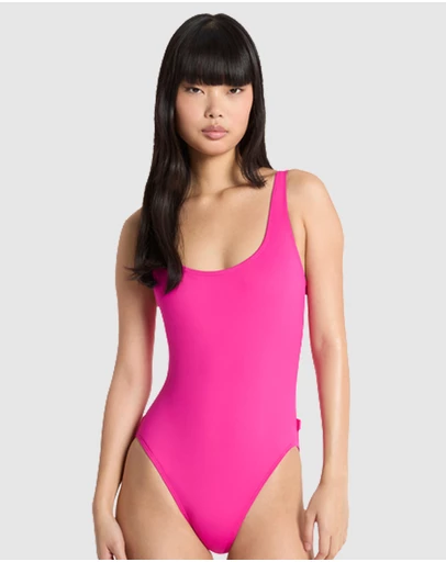 Michael Kors - Scoop Neck High Cut Low Back Swimsuit