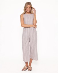 Petal & Pup - Ester Jumpsuit - Beige/White Stripe