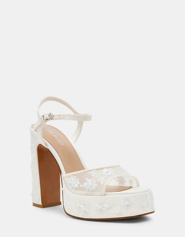Steve Madden - Liandra-Emb White Mesh Heels